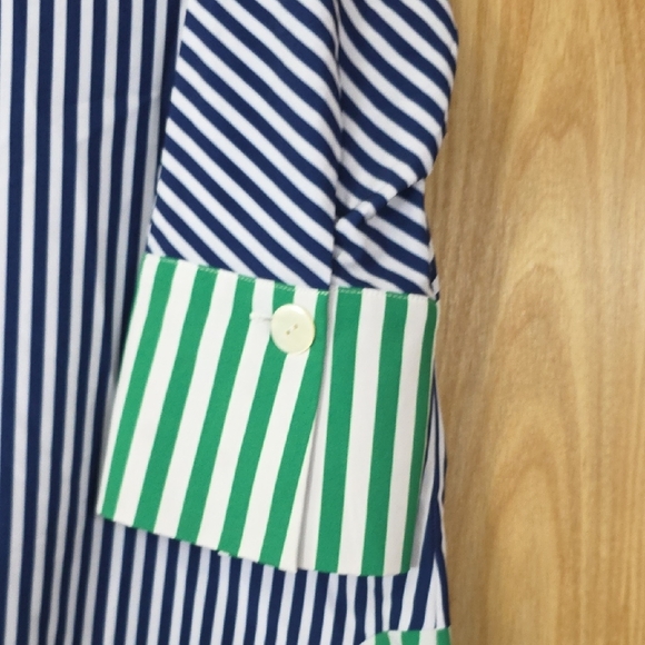 Navy and Green Striped Tunic Top - Picture 6 of 9